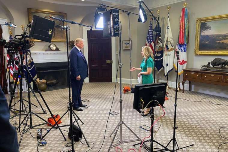 EWTN News Nightly's Tracy Sabol conducts a White House interview with President Donald Trump Aug. 4. EWTN News Nightly's Tracy Sabol conducts a White House interview with President Donald Trump Aug. 4.
