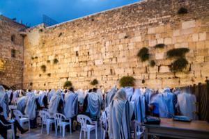 Morning prayers at the Western Wall. Morning prayers at the Western Wall.