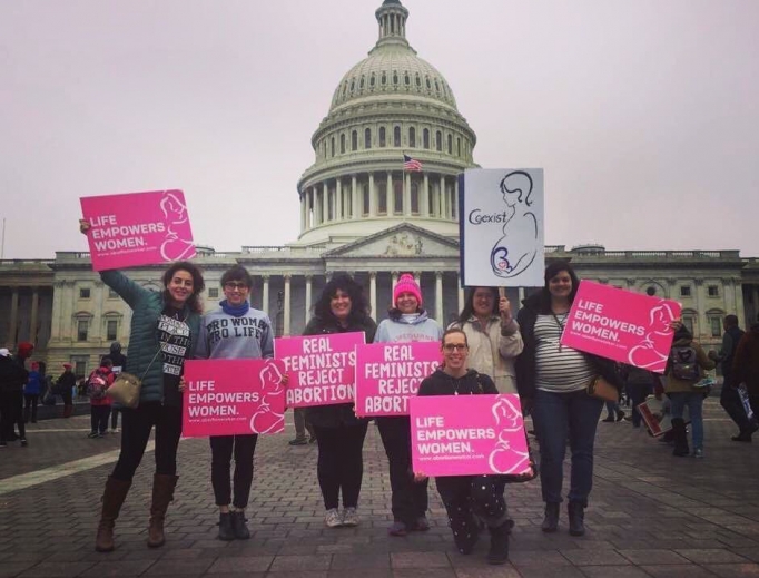 Former Planned Parenthood director Abby Johnson and other pro-life feminists on Jan. 21. Former Planned Parenthood director Abby Johnson and other pro-life feminists on Jan. 21.