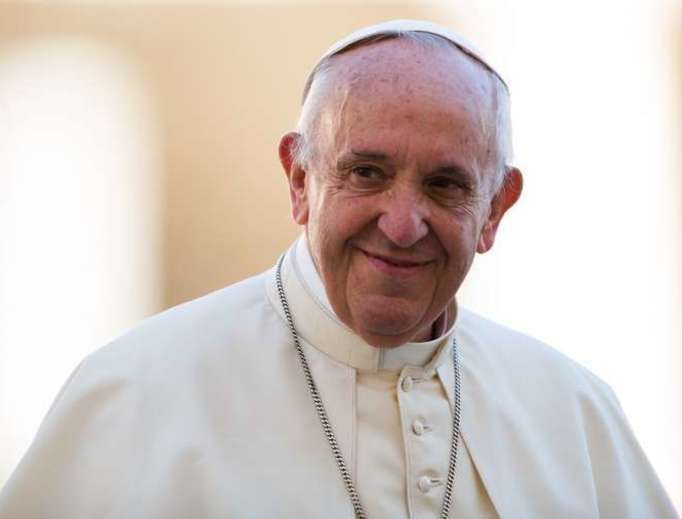 Pope Francis smiles in St. Peter's Square on Oct. 14, 2017. Pope Francis smiles in St. Peter's Square on Oct. 14, 2017.