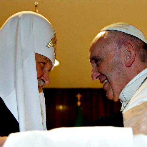 Russian Orthodox Patriarch Kirill, and Pope Francis in their historic meeting at the Jose Marti airport in Havana, Cuba, on Feb. 12.
Russian Orthodox Patriarch Kirill, and Pope Francis in their historic meeting at the Jose Marti airport in Havana, Cuba, on Feb. 12.