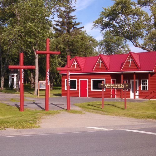 Above, the shrine entrance. Below, Father Francis Vivacqua's Mass of thanksgiving, coliseum church, the 'hill of torture,' 'Jesus' signpost and the Baaki family, Elsa and Jacob Finkbonner and Father Vivacqua. Above, the shrine entrance. Below, Father Francis Vivacqua's Mass of thanksgiving, coliseum church, the 'hill of torture,' 'Jesus' signpost and the Baaki family, Elsa and Jacob Finkbonner and Father Vivacqua.
