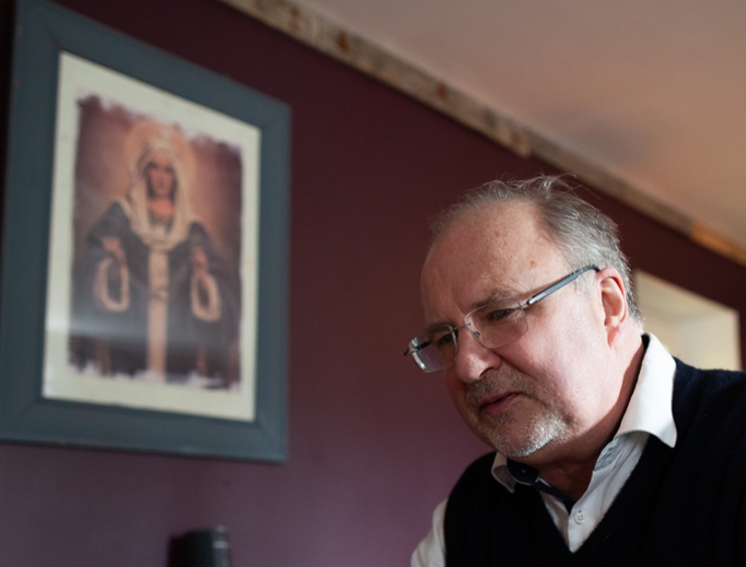 Gavin Ashenden chats about his faith journey with U.K. correspondent K.V. Turley in Walsingham, England. Gavin Ashenden chats about his faith journey with U.K. correspondent K.V. Turley in Walsingham, England.