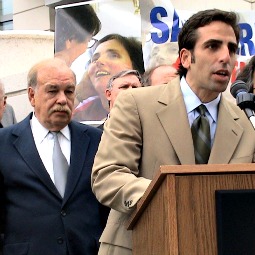 Bobby Schindler, with his father and a photo of his sister behind him, speaks at a rally. Bobby Schindler, with his father and a photo of his sister behind him, speaks at a rally.