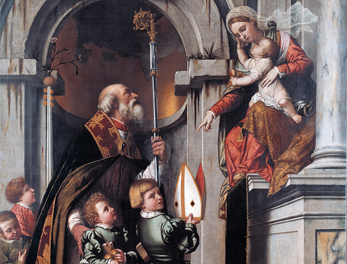 Moretto da Brescia, “St. Nicholas of Bari Presents the Rovelli Students to Madonna and Child”, 1539 Moretto da Brescia, “St. Nicholas of Bari Presents the Rovelli Students to Madonna and Child”, 1539