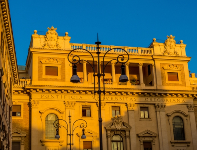 Pontifical Gregorian University in Rome at sunset. Pontifical Gregorian University in Rome at sunset.