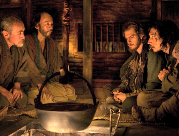 CHRISTIAN PERSECUTION. Andrew Garfield (second from right) and Adam Driver (r) portray Jesuit priests in 17th-century Japan amid a culture that demands apostasy for Christians. Paramount Pictures CHRISTIAN PERSECUTION. Andrew Garfield (second from right) and Adam Driver (r) portray Jesuit priests in 17th-century Japan amid a culture that demands apostasy for Christians. Paramount Pictures