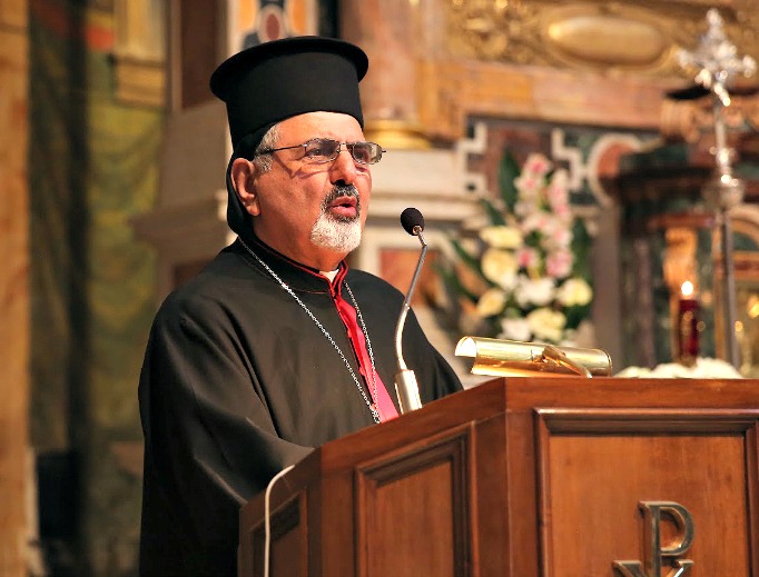 Syriac Catholic Patriarch Ignace Youssif III Younan speaks at the "Prayer for Peace" event in the Parrocchia di Santa Maria ai Monti Church in Rome on April 17, 2015.
Syriac Catholic Patriarch Ignace Youssif III Younan speaks at the "Prayer for Peace" event in the Parrocchia di Santa Maria ai Monti Church in Rome on April 17, 2015.