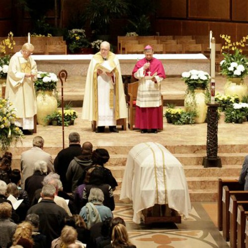 Cardinal George's funeral vigil at Chicago's Holy Name Cathedral in Chicago on April 21.
Cardinal George's funeral vigil at Chicago's Holy Name Cathedral in Chicago on April 21.