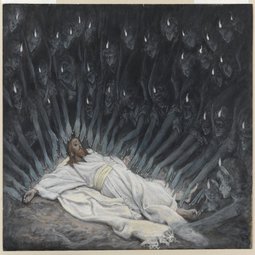 Jesus ministered to by angels in the desert. Jesus ministered to by angels in the desert.