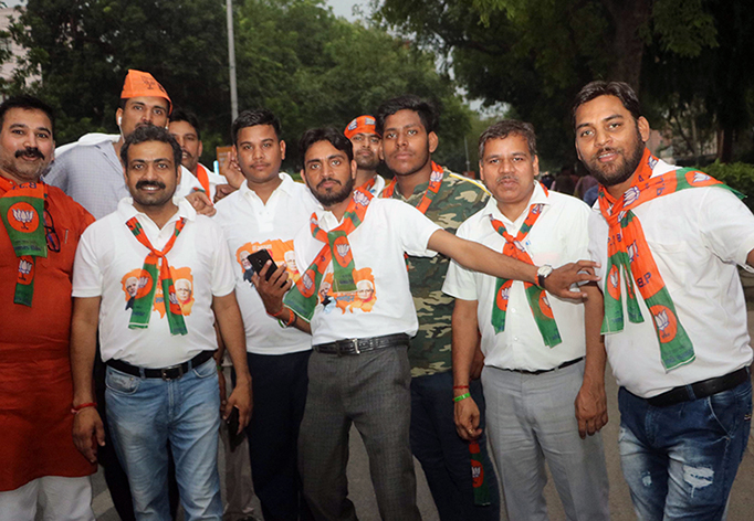 Indian voters celebrate the victory of the Bharatiya Janata Party May 23. Indian voters celebrate the victory of the Bharatiya Janata Party May 23.