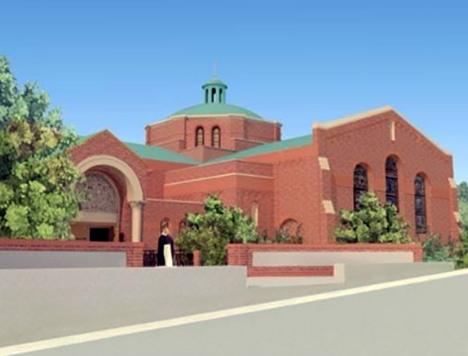 An architect’s rendering of St. Thomas Aquinas Church, Charlottesville, Virginia An architect’s rendering of St. Thomas Aquinas Church, Charlottesville, Virginia