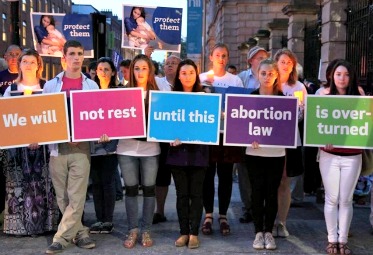 Young Irish pro-lifers keep vigil outside Ireland's Dáil (Parliament) on July 12, the day it passed a bill legalizing abortion. Young Irish pro-lifers keep vigil outside Ireland's Dáil (Parliament) on July 12, the day it passed a bill legalizing abortion.