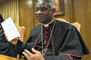 Cardinal Peter Turkson discusses Pope Francis' encyclical Laudato Si at a June press conference at the Vatican.
Cardinal Peter Turkson discusses Pope Francis' encyclical Laudato Si at a June press conference at the Vatican.