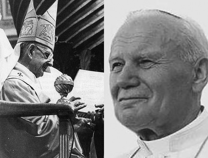 Paul VI in 1977 and John Paul II in 1993
Paul VI in 1977 and John Paul II in 1993