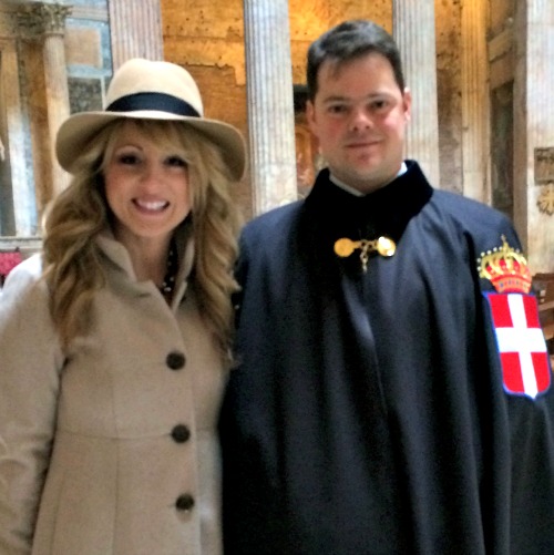 Miranda Emde and her Swiss Guard, Jonathan Binaghi; Miranda was blessed to meet Pope Francis, and Jonathan was proud to serve the Holy Father. Miranda Emde and her Swiss Guard, Jonathan Binaghi; Miranda was blessed to meet Pope Francis, and Jonathan was proud to serve the Holy Father.