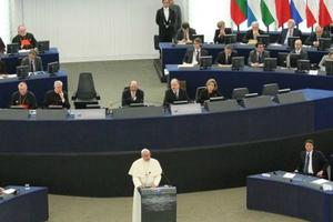 Pope Francis addresses the European Parliament in Strasbourg on Nov. 25, 2014. Pope Francis addresses the European Parliament in Strasbourg on Nov. 25, 2014.