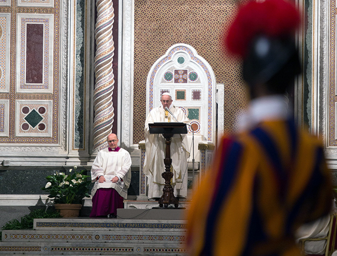 Pope Francis celebrates Mass for the Dominicans on the 800th anniversary of the order's founding at the Basilica of St. John Lateran, Jan. 21, 2017. Pope Francis celebrates Mass for the Dominicans on the 800th anniversary of the order's founding at the Basilica of St. John Lateran, Jan. 21, 2017.