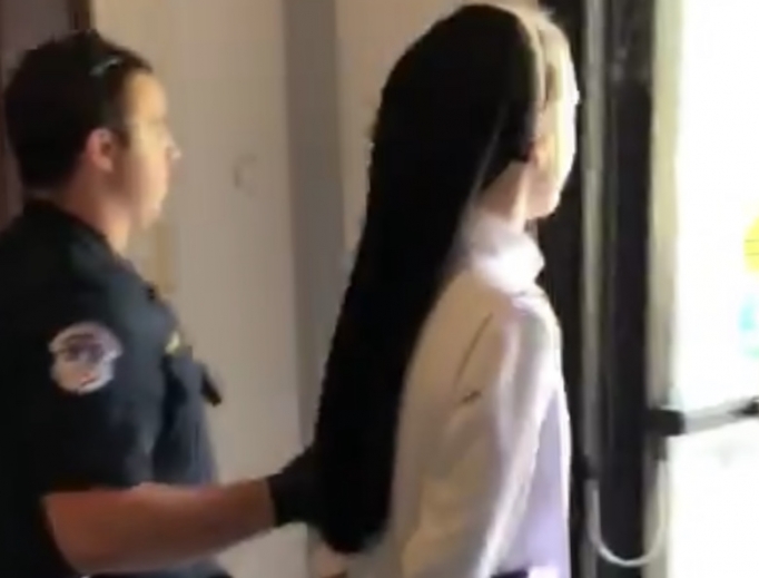 A Catholic Nun led out of Russell Senate Office Building after she was arrested by Capitol Police for protesting the conditions at the U.S. southern border. A Catholic Nun led out of Russell Senate Office Building after she was arrested by Capitol Police for protesting the conditions at the U.S. southern border.