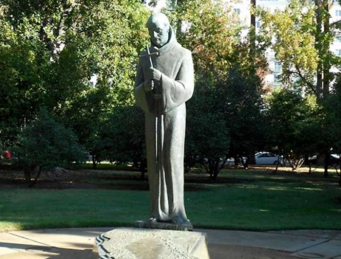 The statue of St. Junipero Serra outside the California State Capitol. The statue of St. Junipero Serra outside the California State Capitol.