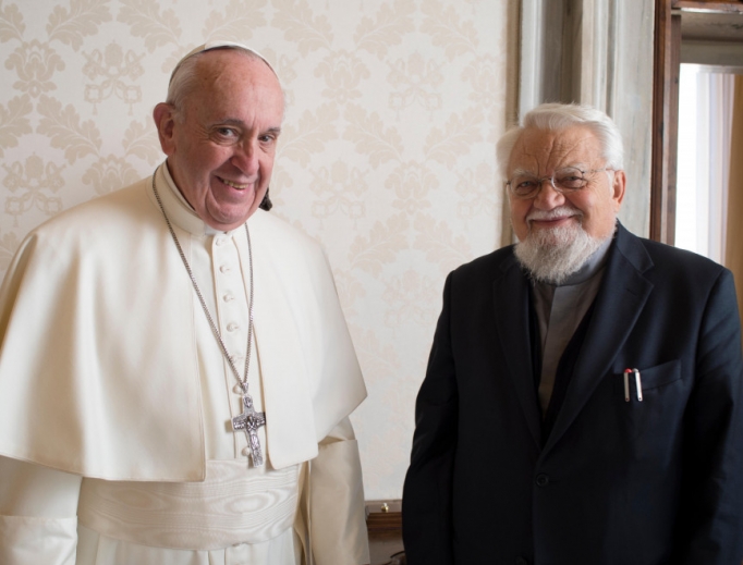 Pope Francis received Brother Enzo Bianchi, founder of the Bose Community, in a private audience on Jan. 12, 2019. Pope Francis received Brother Enzo Bianchi, founder of the Bose Community, in a private audience on Jan. 12, 2019.