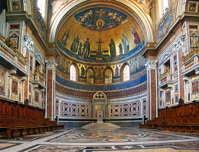 The pope's cathedra in the Basilica of St. John Lateran in Rome The pope's cathedra in the Basilica of St. John Lateran in Rome