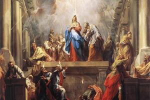 A depiction of Pentecost, painted by Jean II Restout, 1732 A depiction of Pentecost, painted by Jean II Restout, 1732