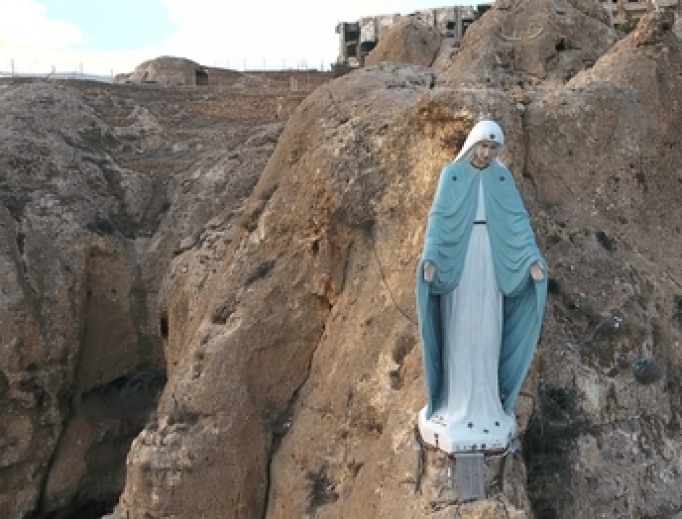 Statue of the virgin Mary in Syria, 2017. Statue of the virgin Mary in Syria, 2017.