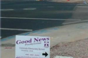 A Good News Community Church sign on display in the town of Gilbert, Ariz. A Good News Community Church sign on display in the town of Gilbert, Ariz.