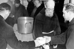 Father Solanus Casey at the Capuchin Soup Kitchen in Detroit. Father Solanus Casey at the Capuchin Soup Kitchen in Detroit.