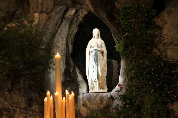 The grotto at Lourdes where Our Lady appeared. The grotto at Lourdes where Our Lady appeared.
