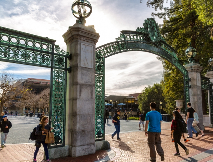Students walk past the main entrance at the University of California at Berkeley. S.B. 24 requires state campuses to dispense the abortion pill upon request in their 34 student health centers, starting Jan. 1, 2023, provided necessary funding is allocated. Students walk past the main entrance at the University of California at Berkeley. S.B. 24 requires state campuses to dispense the abortion pill upon request in their 34 student health centers, starting Jan. 1, 2023, provided necessary funding is allocated.
