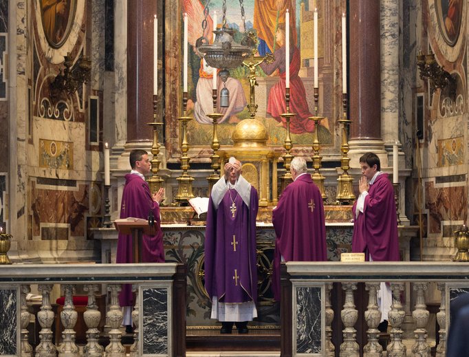 Memorial Mass in remembrance of Mother Angelica, foundress of EWTN, on the one-year anniversary of her death at the altar of St. Joseph in St. Peter's Basilica. Archbishop Rino Fisichella, president of the Pontifical Council for the Promotion of the New Evangelization, presided during the Mass; and his secretary, Father Francesco Spinelli; ex-Vatican spokesman Father Federico Lombardi and Diocese of Birmingham, Alabama, priest and official of the Congregation for Clergy Father Kevin Bazzel concelebrated. Memorial Mass in remembrance of Mother Angelica, foundress of EWTN, on the one-year anniversary of her death at the altar of St. Joseph in St. Peter's Basilica. Archbishop Rino Fisichella, president of the Pontifical Council for the Promotion of the New Evangelization, presided during the Mass; and his secretary, Father Francesco Spinelli; ex-Vatican spokesman Father Federico Lombardi and Diocese of Birmingham, Alabama, priest and official of the Congregation for Clergy Father Kevin Bazzel concelebrated.