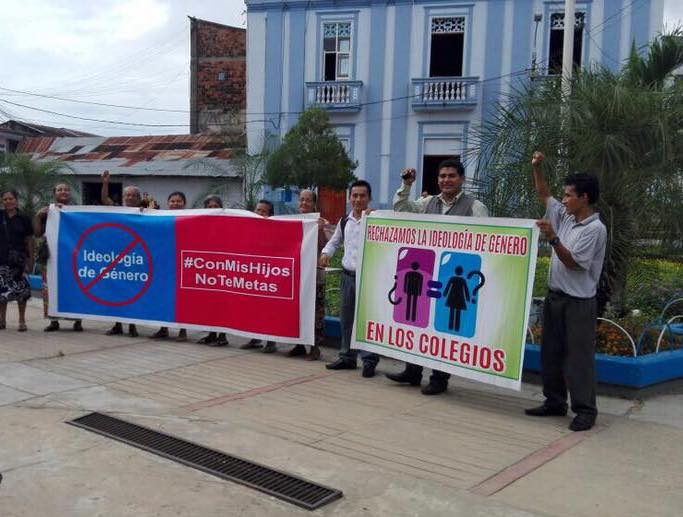 Above, banners from the 'Don't Mess With Our Kids' movement. Below, more than a million Peruvians have taken part in recent marches, including on March 4. Above, banners from the 'Don't Mess With Our Kids' movement. Below, more than a million Peruvians have taken part in recent marches, including on March 4.