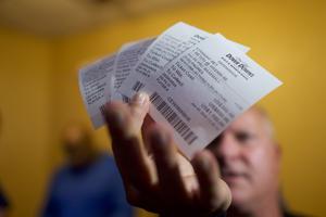 Sports adviser Stuart Feiner, who was portrayed by actor Al Pacino in the film Two for the Money, displays his betting tickets on Major League Baseball at Dover Downs Casino June 5 in Dover, Delaware. Delaware is the first state to launch legal sports betting since the Supreme Court decision. Sports adviser Stuart Feiner, who was portrayed by actor Al Pacino in the film Two for the Money, displays his betting tickets on Major League Baseball at Dover Downs Casino June 5 in Dover, Delaware. Delaware is the first state to launch legal sports betting since the Supreme Court decision.