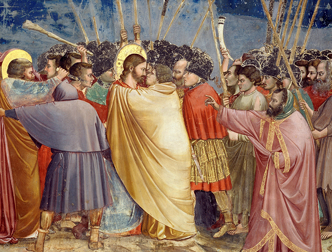 Giotto di Bondone, ‘The Arrest of Christ (Kiss of Judas)’, ca. 1305 Giotto di Bondone, ‘The Arrest of Christ (Kiss of Judas)’, ca. 1305
