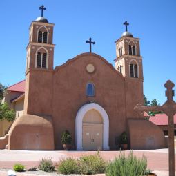 The plaster facade of San Miguel Parish in Socorro, N.M., has been opened in small sections to allow the 400-year-old adobe interior to dry, to prevent the wall from crumbling. The plaster facade of San Miguel Parish in Socorro, N.M., has been opened in small sections to allow the 400-year-old adobe interior to dry, to prevent the wall from crumbling.