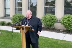 Archbishop Bernard Hebda speaking a press conference on May 21, 2020. Archbishop Bernard Hebda speaking a press conference on May 21, 2020.