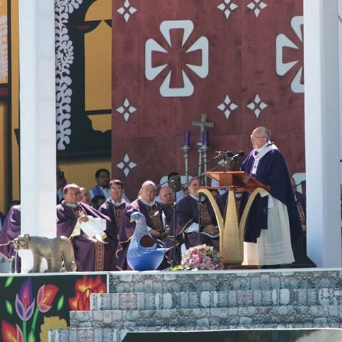 Pope Francis celebrates Mass in Chiapas on Feb. 15. Pope Francis celebrates Mass in Chiapas on Feb. 15.