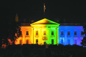 The Obama White House is lit up in rainbow colors following the U.S. Supreme Court ruling declaring marriage a fundamental right for same-sex couples. The Obama White House is lit up in rainbow colors following the U.S. Supreme Court ruling declaring marriage a fundamental right for same-sex couples.