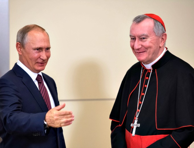 Russian President Vladimir Putin and Vatican Secretary of State Cardinal Pietro Parolin meet Aug. 23 in Moscow.
Russian President Vladimir Putin and Vatican Secretary of State Cardinal Pietro Parolin meet Aug. 23 in Moscow.