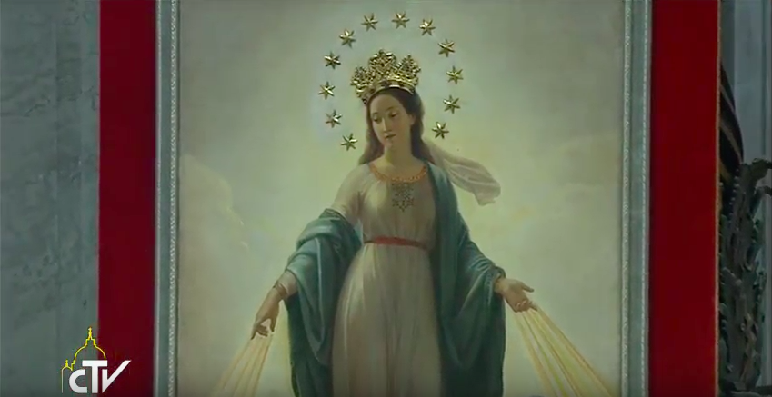 Image of the Blessed Virgin on display at today's Mass in St. Peter's basilica, Jan. 1, 2017. Image of the Blessed Virgin on display at today's Mass in St. Peter's basilica, Jan. 1, 2017.