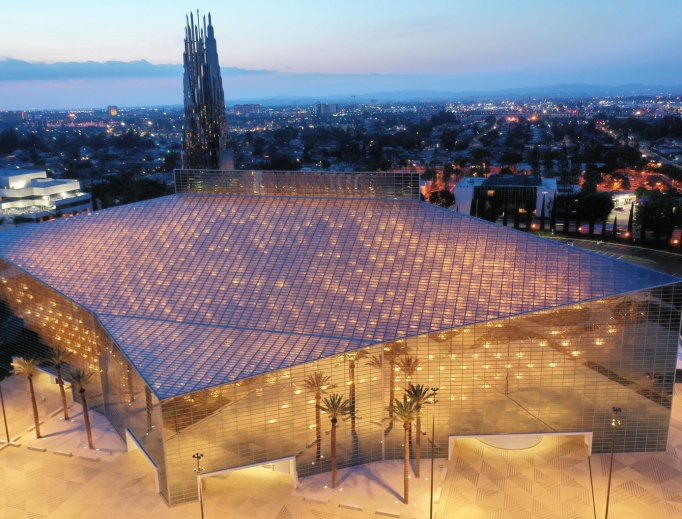 At night, Christ Cathedral in the Diocese of Orange looks like a glowing ‘box of stars.’ Other sacramental elements have been added to make the worship space decidedly Catholic amid the renovation. At night, Christ Cathedral in the Diocese of Orange looks like a glowing ‘box of stars.’ Other sacramental elements have been added to make the worship space decidedly Catholic amid the renovation.