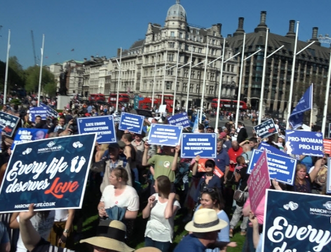 Above, March for Life UK participants descend on Parliament Square in London. Below, more of the thousands of marchers bear pro-life witness May 5. Above, March for Life UK participants descend on Parliament Square in London. Below, more of the thousands of marchers bear pro-life witness May 5.