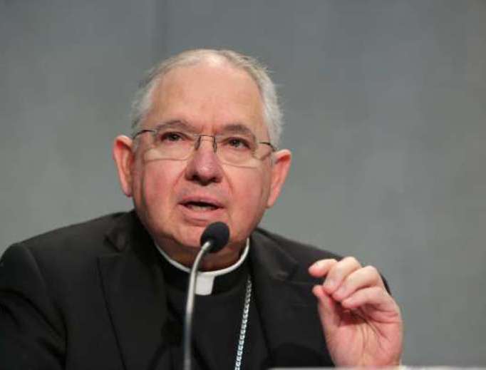 Archbishop José Gómez of Los Angeles speaks at a press briefing at the Vatican on October 22, 2015. Archbishop José Gómez of Los Angeles speaks at a press briefing at the Vatican on October 22, 2015.