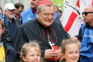 Above, Cardinal Raymond Burke, the patron of the Sovereign Order of Malta, participates in the Rome March for Life May 18, which capped off the Rome Life Forum, which discussed the dangers and devastating consequences of building nations and human societies without Christ. Speakers included Cardinal Willem Eijk, the archbishop of Utrecht, Netherlands, and Auxiliary Bishop Athanasius Schneider of Astana, Kazakhstan. Above, Cardinal Raymond Burke, the patron of the Sovereign Order of Malta, participates in the Rome March for Life May 18, which capped off the Rome Life Forum, which discussed the dangers and devastating consequences of building nations and human societies without Christ. Speakers included Cardinal Willem Eijk, the archbishop of Utrecht, Netherlands, and Auxiliary Bishop Athanasius Schneider of Astana, Kazakhstan.