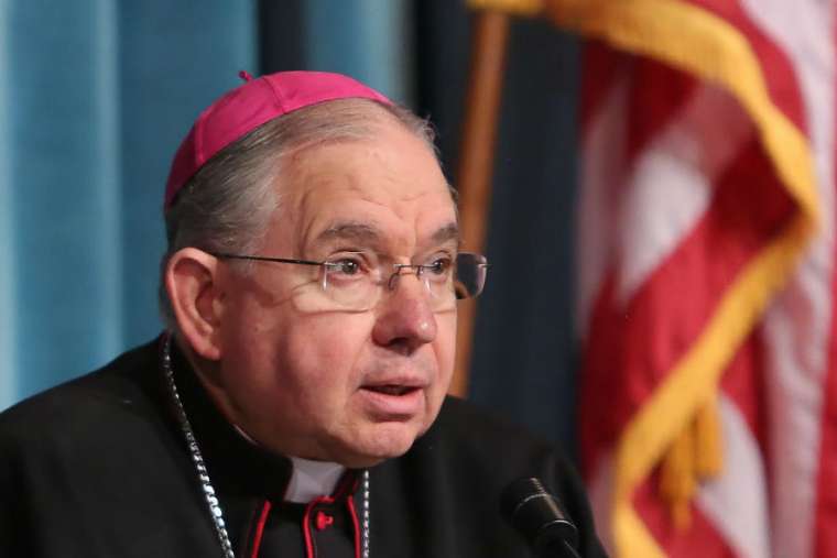 Archbishop José Gomez of Los Angeles, shown speaking at the Pontifical North American College in 2015. Archbishop José Gomez of Los Angeles, shown speaking at the Pontifical North American College in 2015.