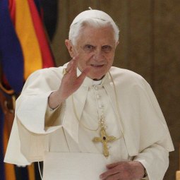 Pope Benedict XVI waves to pilgrims as he arrives for his general audience in Paul VI hall at the Vatican Nov. 10. Pope Benedict XVI waves to pilgrims as he arrives for his general audience in Paul VI hall at the Vatican Nov. 10.