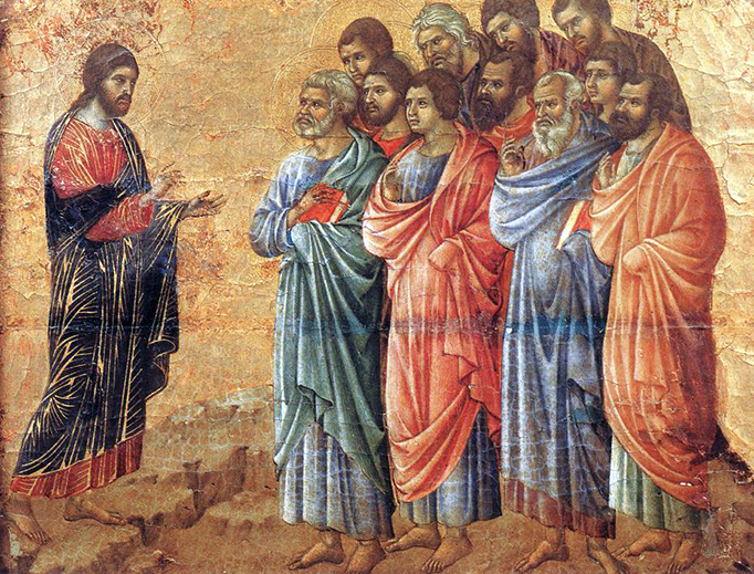 IMAGE: Duccio di Buoninsegna, “Appearance on the Mountain in Galilee,” c. 1310 IMAGE: Duccio di Buoninsegna, “Appearance on the Mountain in Galilee,” c. 1310