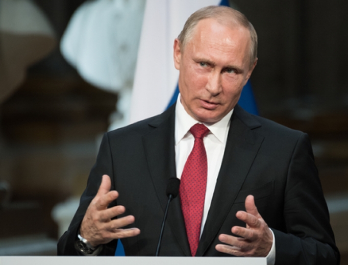 Vladimir Putin during a press conference at the Palace of Versailles on May 26, 2017. Vladimir Putin during a press conference at the Palace of Versailles on May 26, 2017.